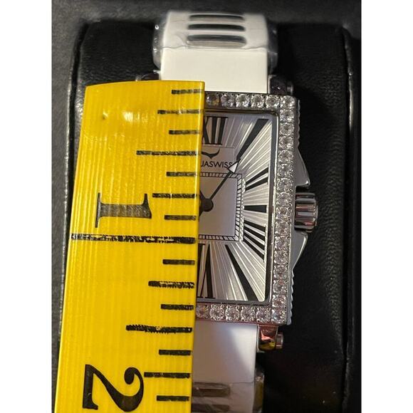 Aquaswiss Kelly Ladies Silver White Rubber White Bracelet W.Silver Watch NIB - Picture 13 of 13